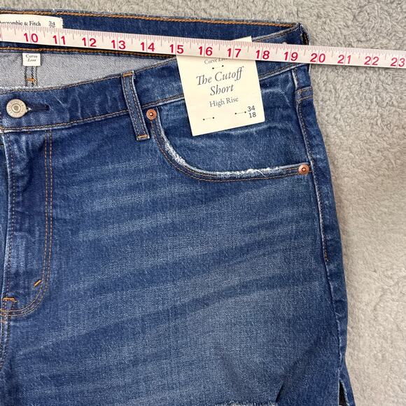 Abercrombie & Fitch Plus Size Cutoff Shorts High Rise NWT Coastal Cowgirl Curvy - Picture 3 of 10